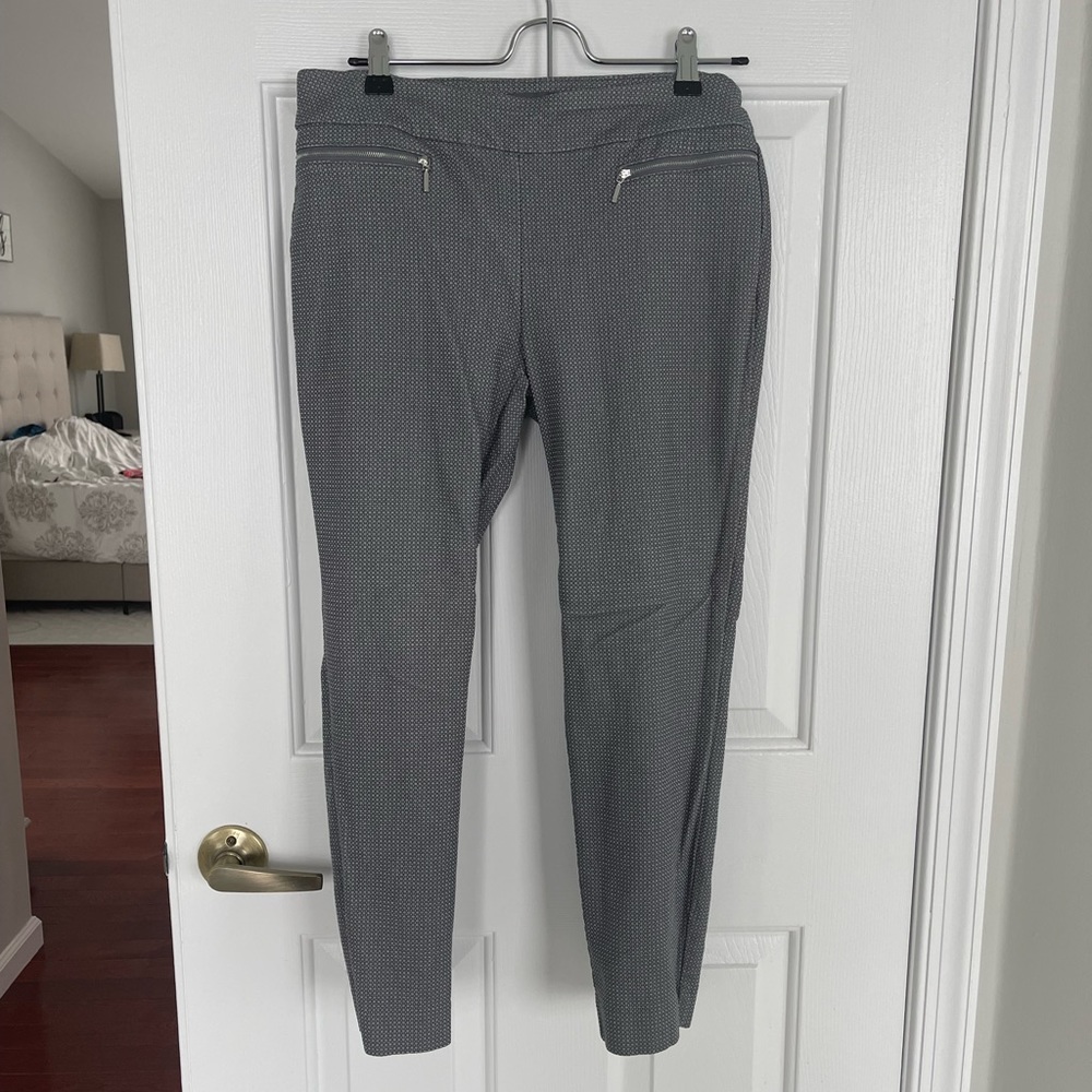 Gray Print Dress Pants